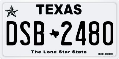 TX license plate DSB2480