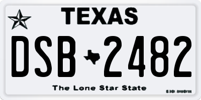 TX license plate DSB2482