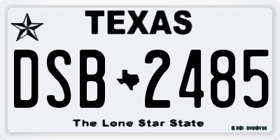 TX license plate DSB2485