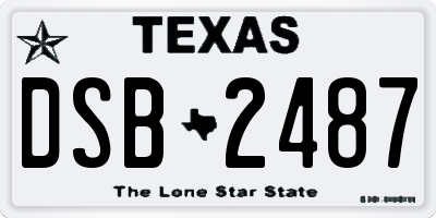 TX license plate DSB2487