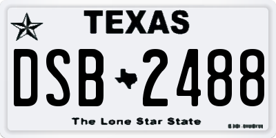 TX license plate DSB2488
