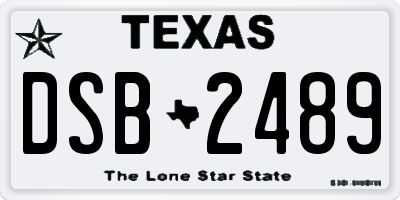TX license plate DSB2489