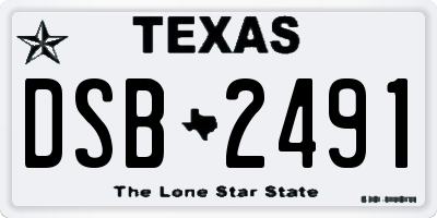 TX license plate DSB2491