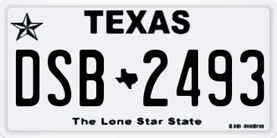 TX license plate DSB2493