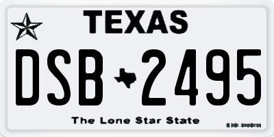 TX license plate DSB2495