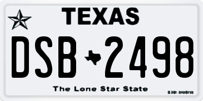 TX license plate DSB2498