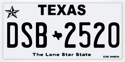 TX license plate DSB2520