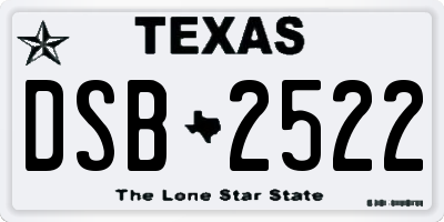 TX license plate DSB2522