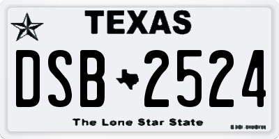 TX license plate DSB2524