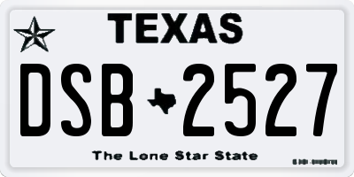 TX license plate DSB2527