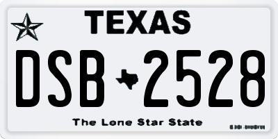 TX license plate DSB2528