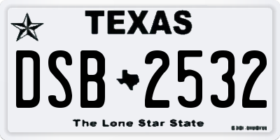 TX license plate DSB2532