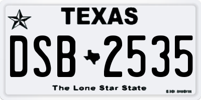 TX license plate DSB2535