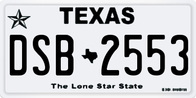 TX license plate DSB2553