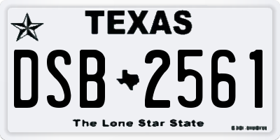 TX license plate DSB2561