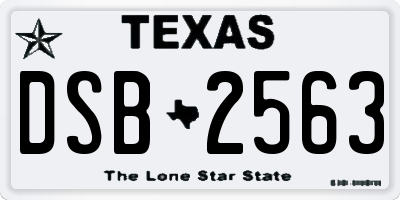 TX license plate DSB2563