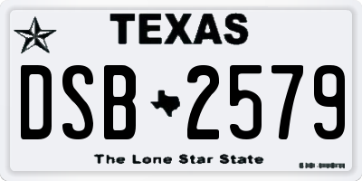 TX license plate DSB2579