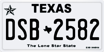 TX license plate DSB2582
