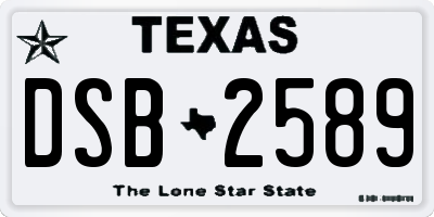 TX license plate DSB2589
