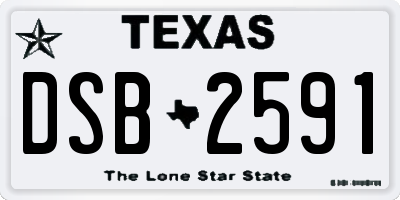 TX license plate DSB2591