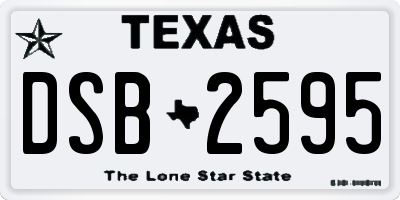 TX license plate DSB2595