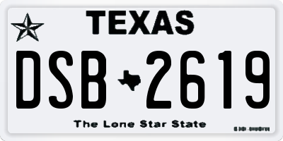 TX license plate DSB2619
