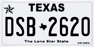 TX license plate DSB2620
