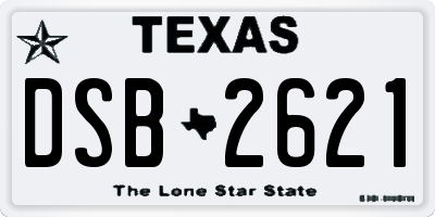 TX license plate DSB2621