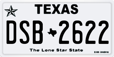 TX license plate DSB2622