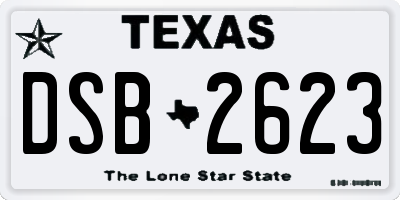 TX license plate DSB2623