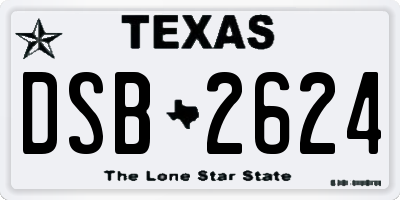 TX license plate DSB2624