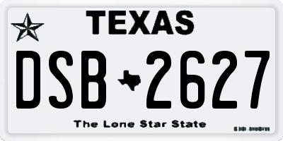 TX license plate DSB2627