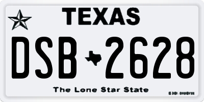 TX license plate DSB2628