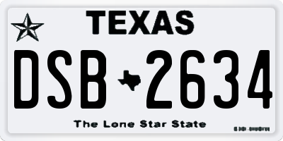 TX license plate DSB2634