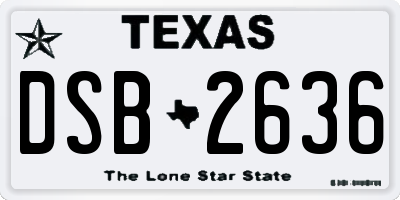 TX license plate DSB2636