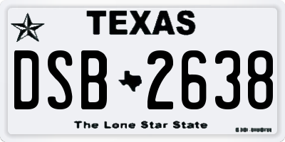 TX license plate DSB2638