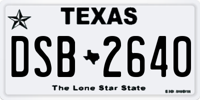 TX license plate DSB2640