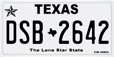 TX license plate DSB2642