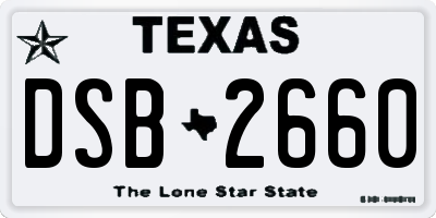 TX license plate DSB2660
