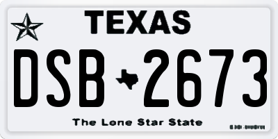 TX license plate DSB2673
