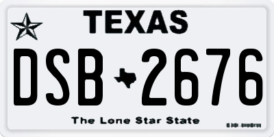 TX license plate DSB2676