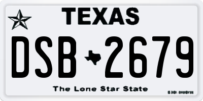 TX license plate DSB2679