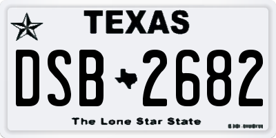 TX license plate DSB2682
