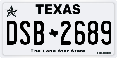 TX license plate DSB2689
