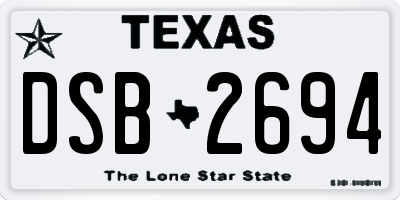 TX license plate DSB2694