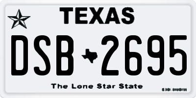 TX license plate DSB2695