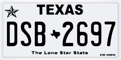 TX license plate DSB2697