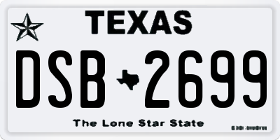 TX license plate DSB2699