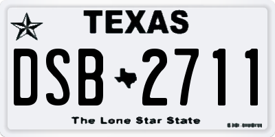TX license plate DSB2711