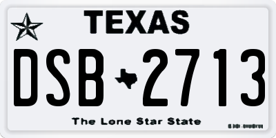 TX license plate DSB2713
